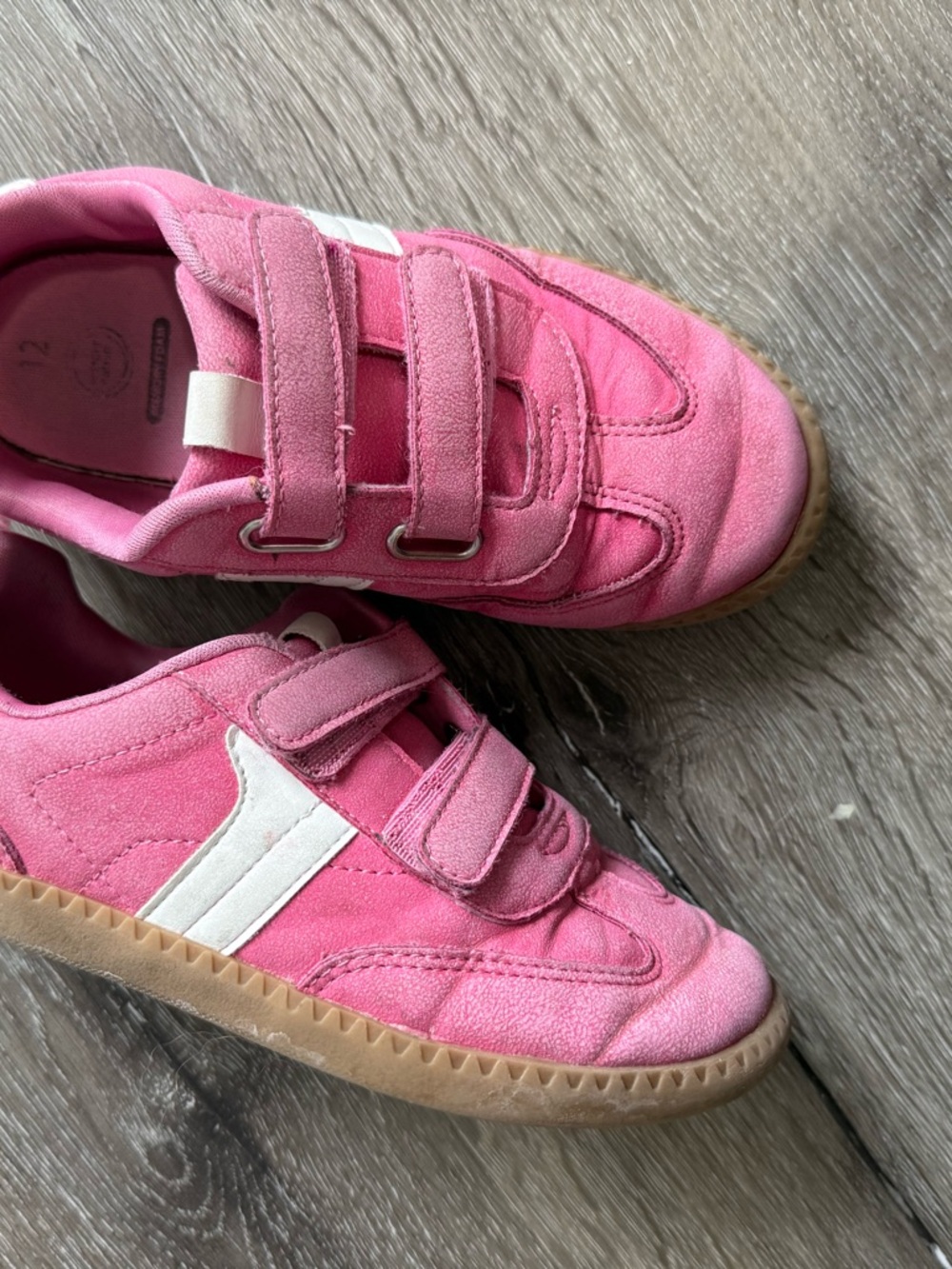Kids Pink Velcro Athletic Sneakers